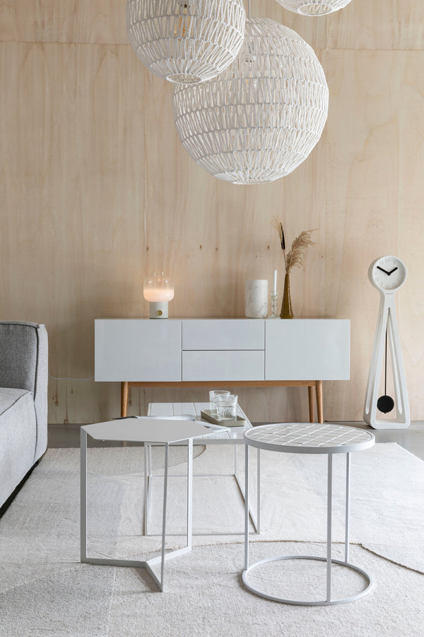 Zijtafel Geglazuurd Wit