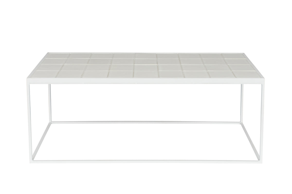 Glazed salontafel 93x42,5 cm wit