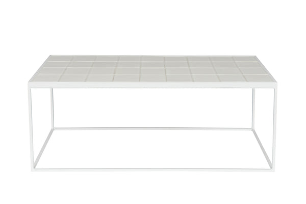 Glazed salontafel 93x42,5 cm wit