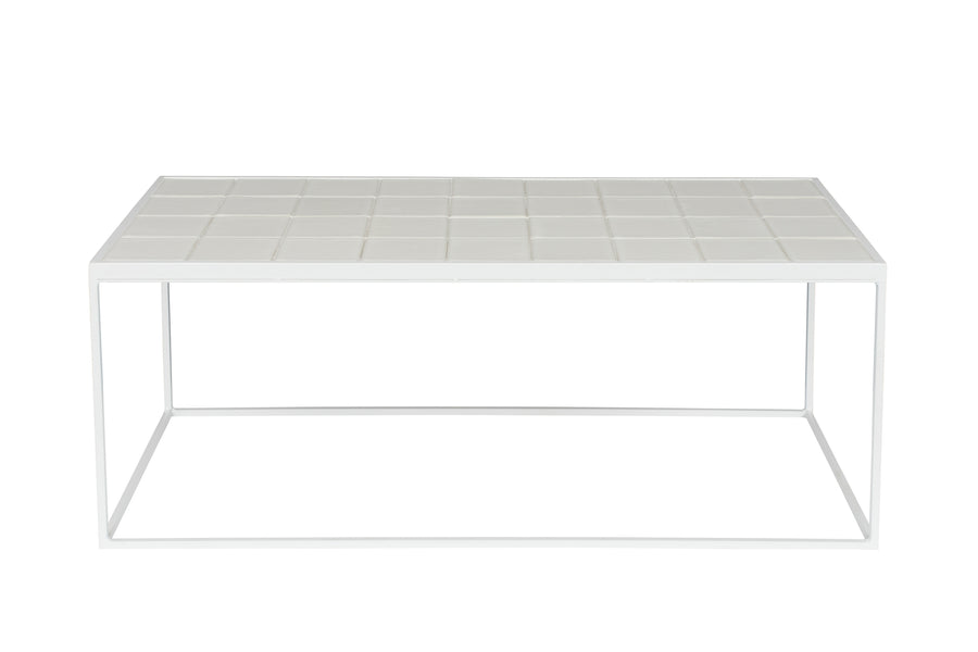Glazed salontafel 93x42,5 cm wit