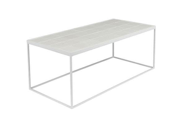 Glazed salontafel 93x42,5 cm wit