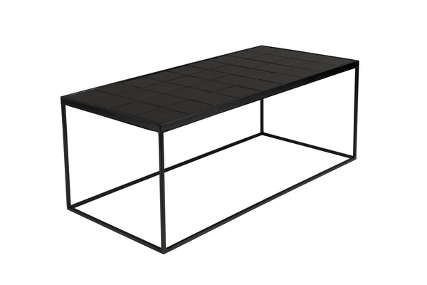 Glazed salontafel 93x42,5 cm zwart
