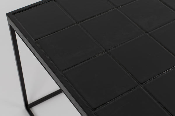 Glazed salontafel 93x42,5 cm zwart