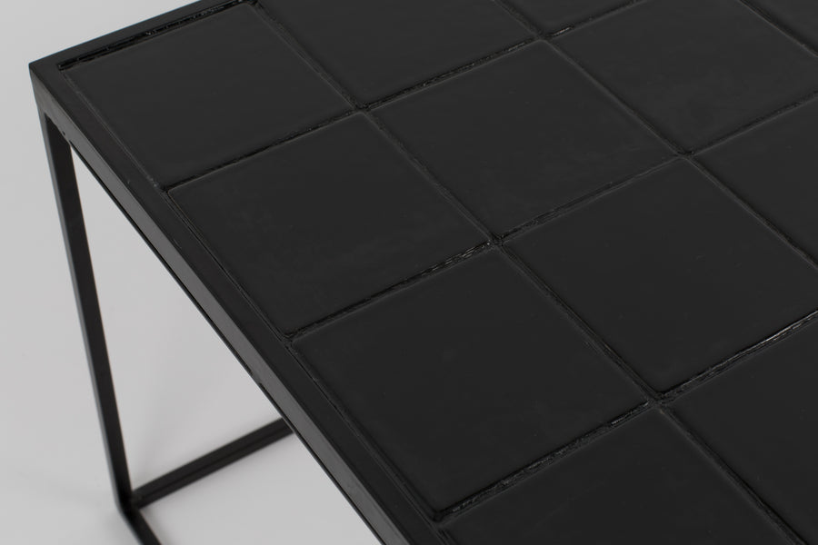 Glazed salontafel 93x42,5 cm zwart