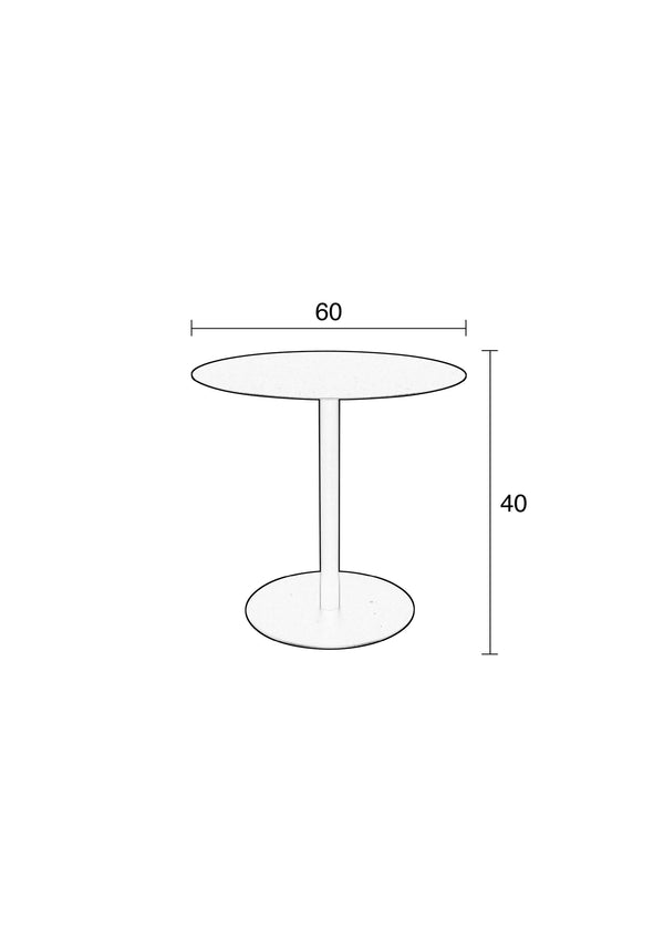 Zijtafel Snow Zwart Rond M