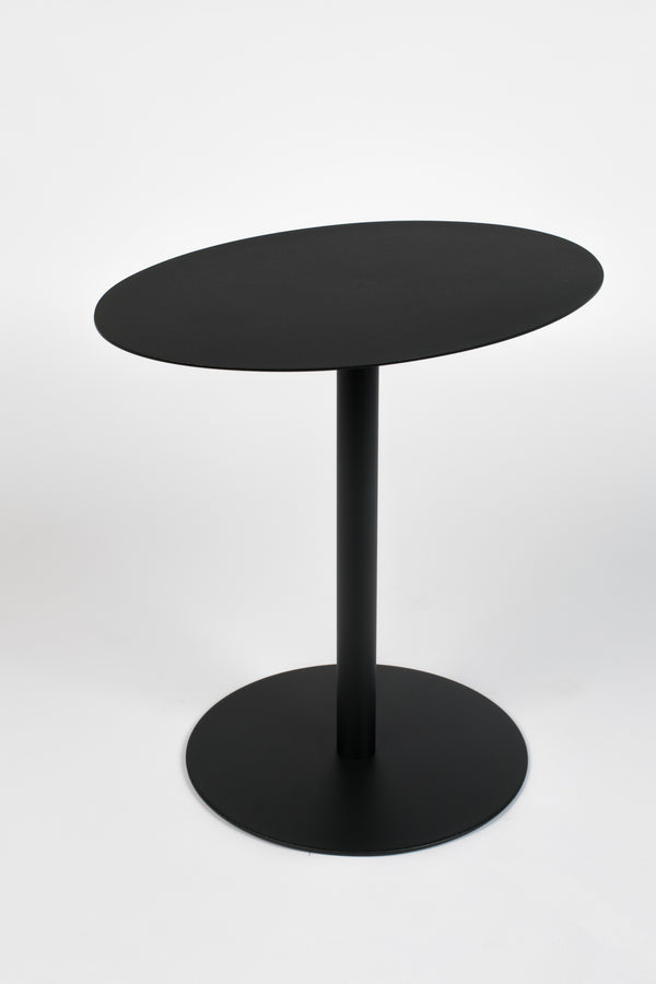 Zijtafel Snow Zwart Ovaal