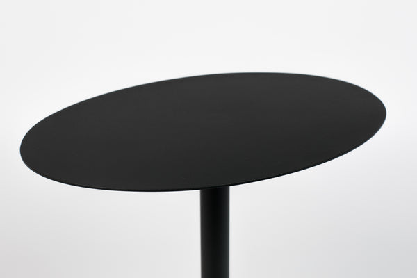 Zijtafel Snow Zwart Ovaal