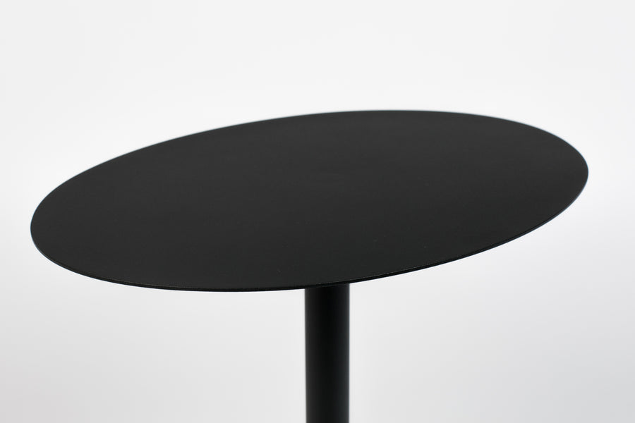 Zijtafel Snow Zwart Ovaal
