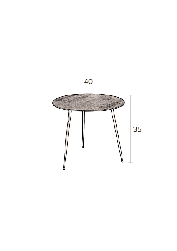 Zijtafel Pepper Bruin '40