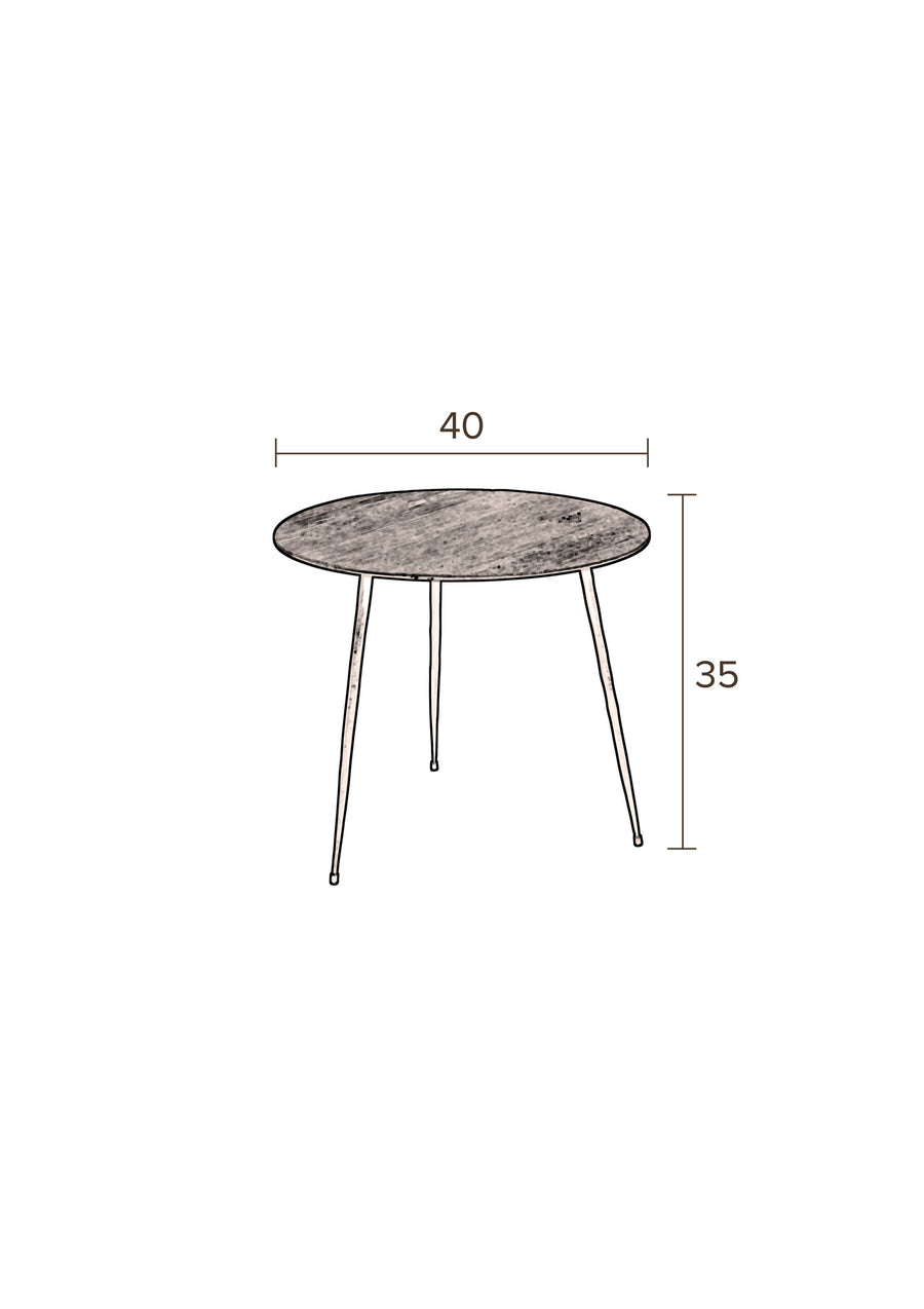Zijtafel Pepper Bruin '40
