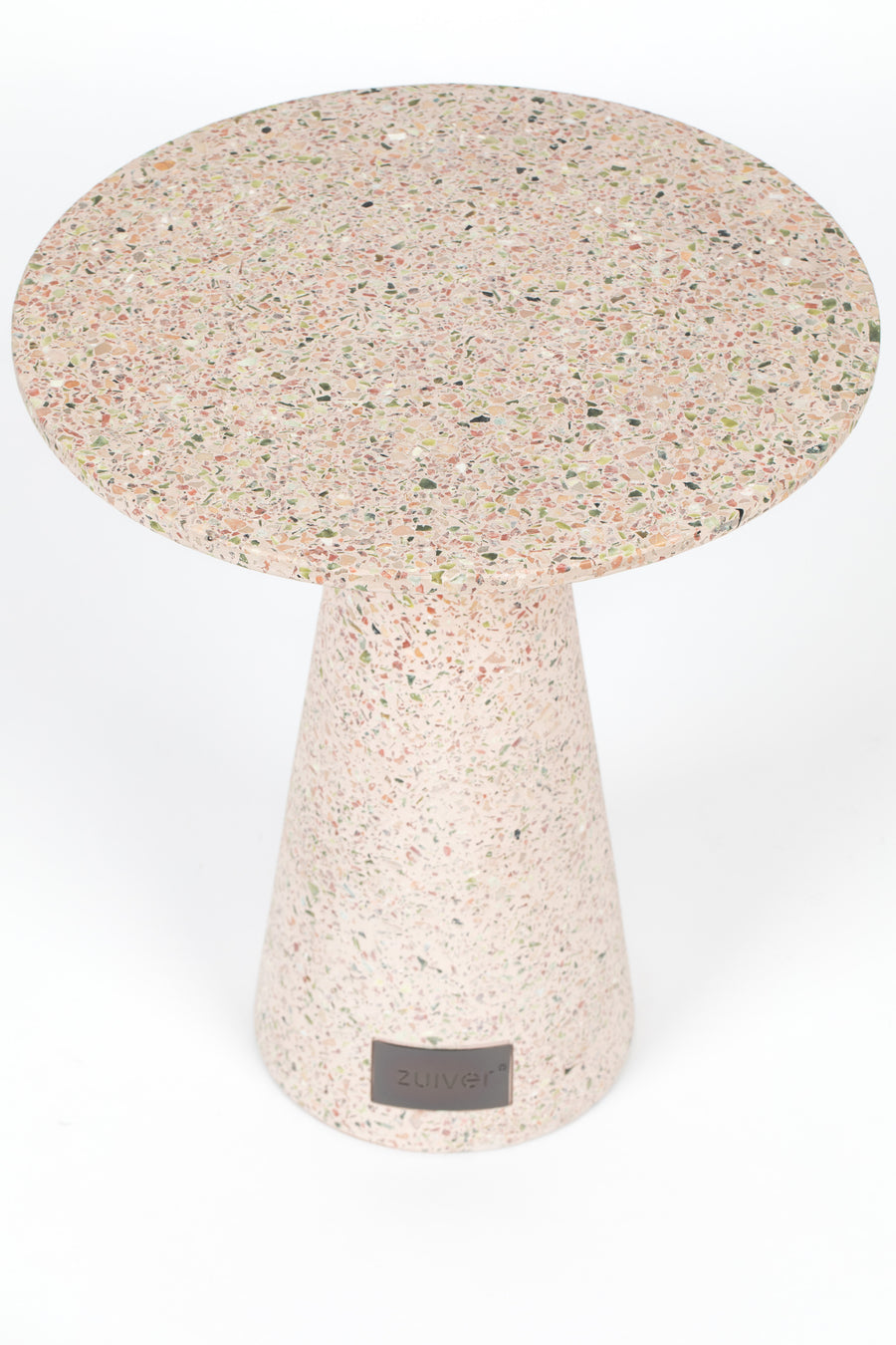 Victoria bijzettafel rond 41 cm terrazzo roze
