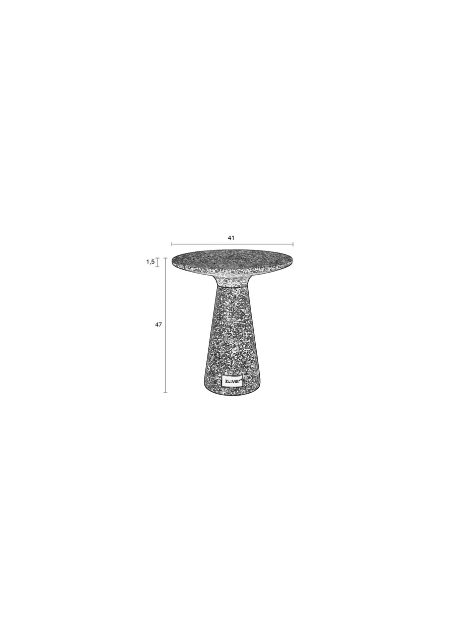 Victoria bijzettafel rond 41 cm terrazzo roze