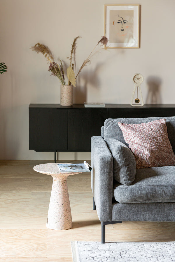 Victoria bijzettafel rond 41 cm terrazzo roze