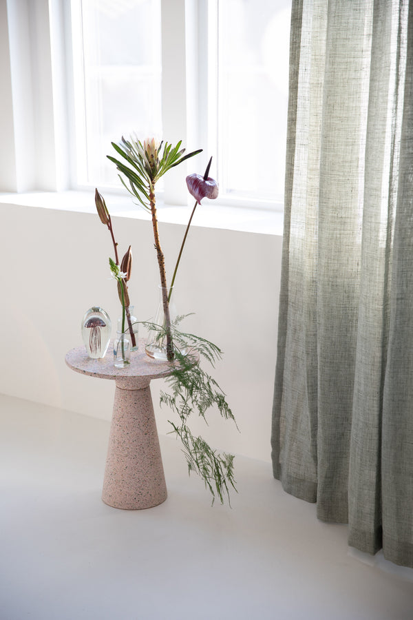 Victoria bijzettafel rond 41 cm terrazzo roze