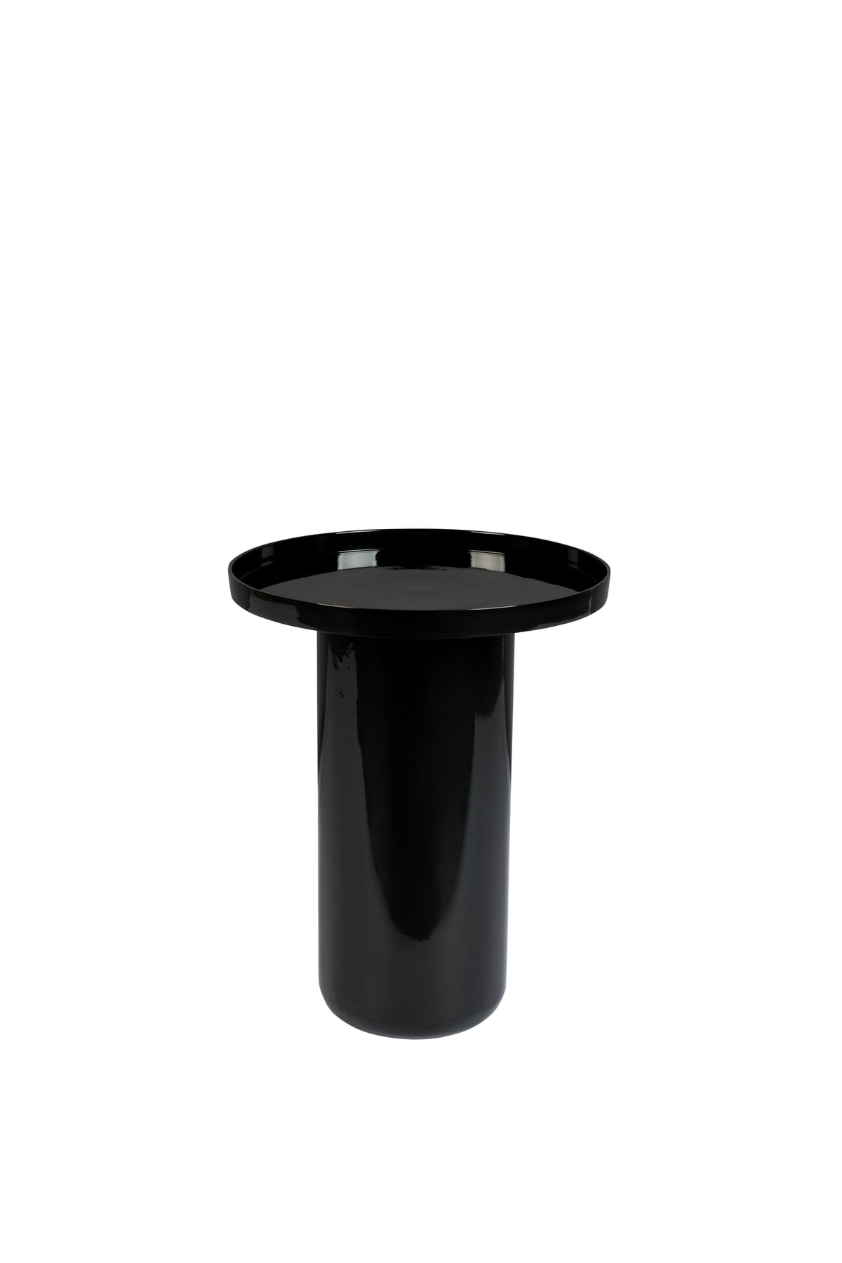 Shiny bomb bijzettafel rond 40 cm metaal zwart