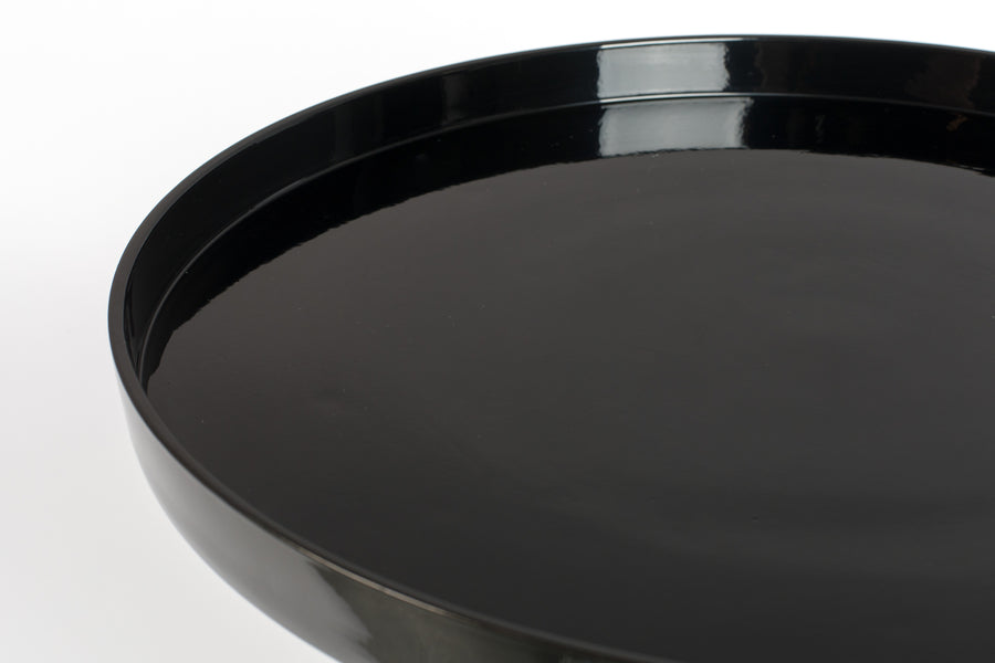 Shiny bomb bijzettafel rond 40 cm metaal zwart
