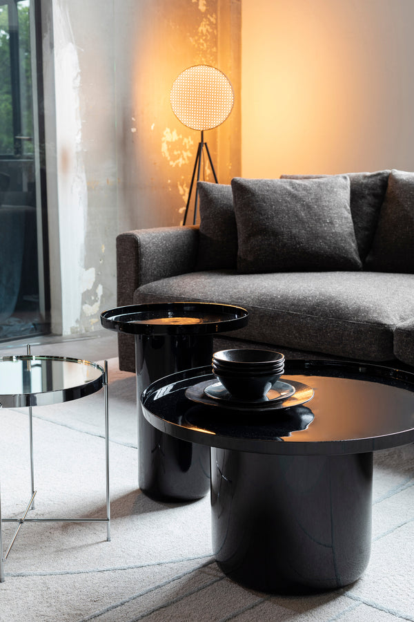 Shiny bomb bijzettafel rond 40 cm metaal zwart