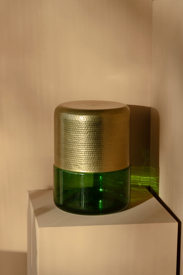 Cave bijzettafel groen/ goud