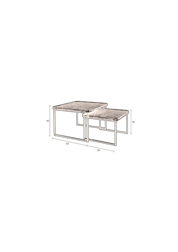 Salontafel Winston Set van 2 Zwart