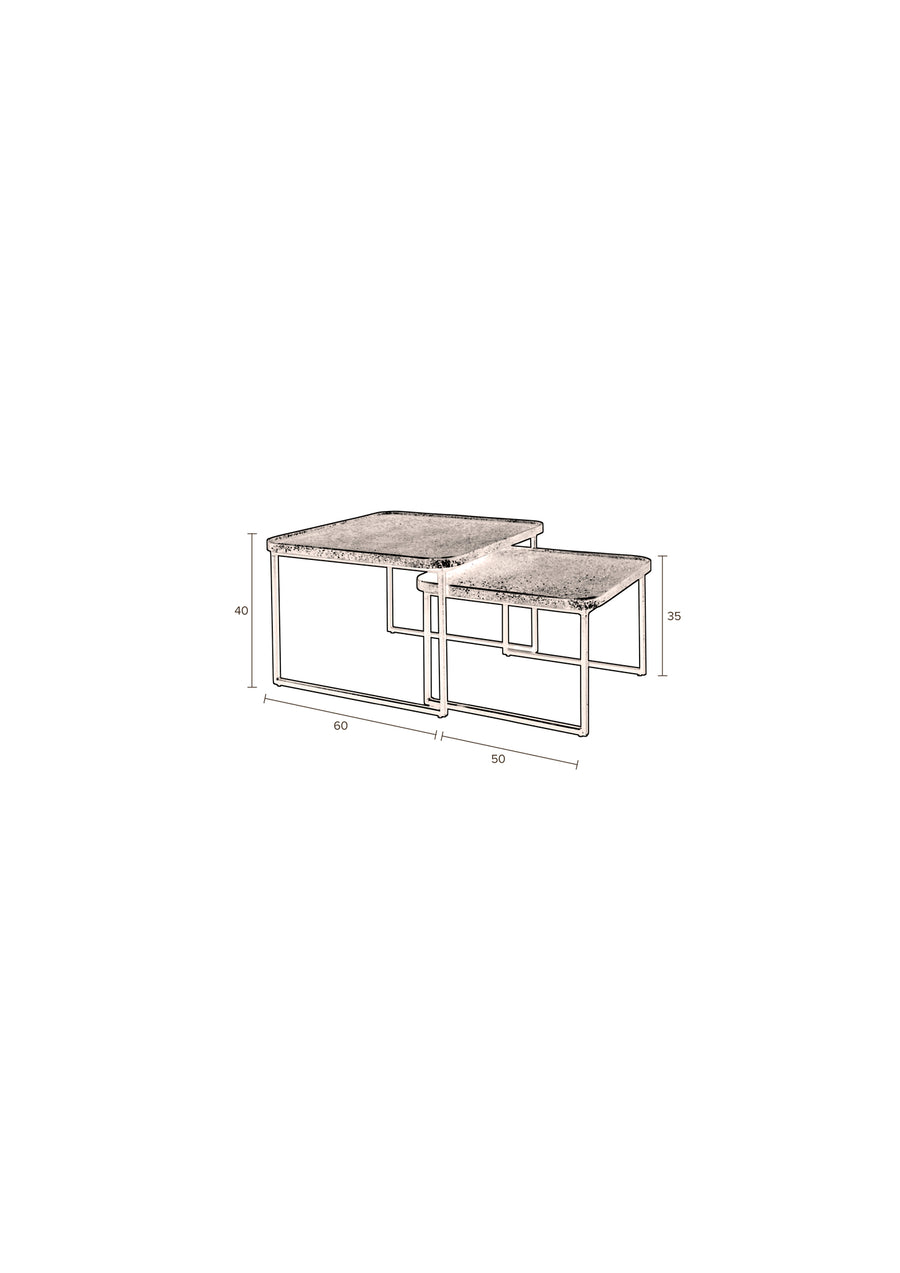 Salontafel Winston Set van 2 Zwart