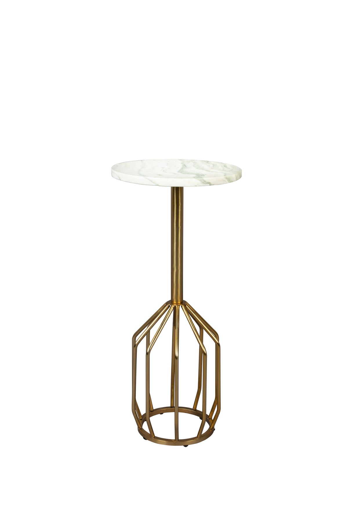 Salerno bijzettafel rond 30 cm marmer goud