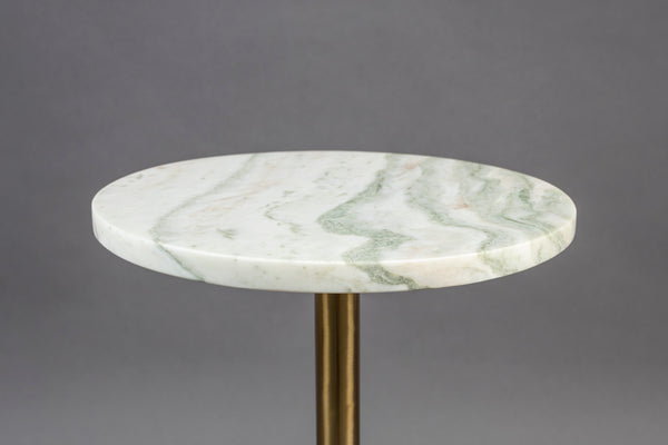 Salerno bijzettafel rond 30 cm marmer goud