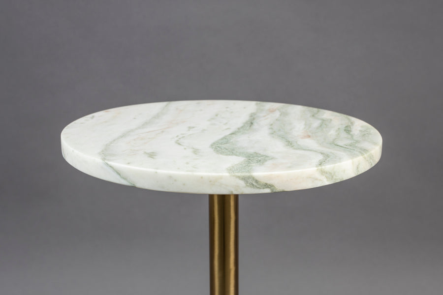 Salerno bijzettafel rond 30 cm marmer goud