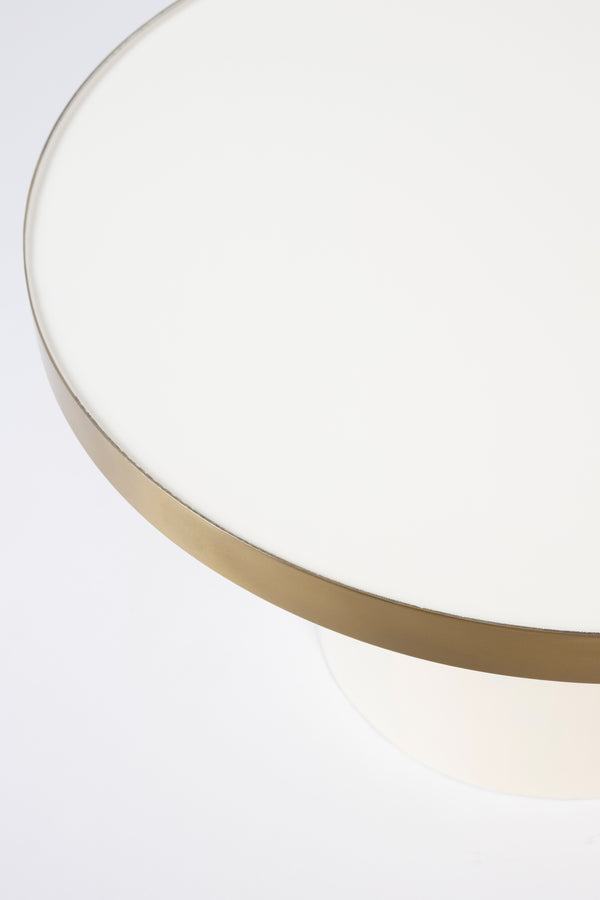 Glam salontafel rond 60 cm wit/ goud