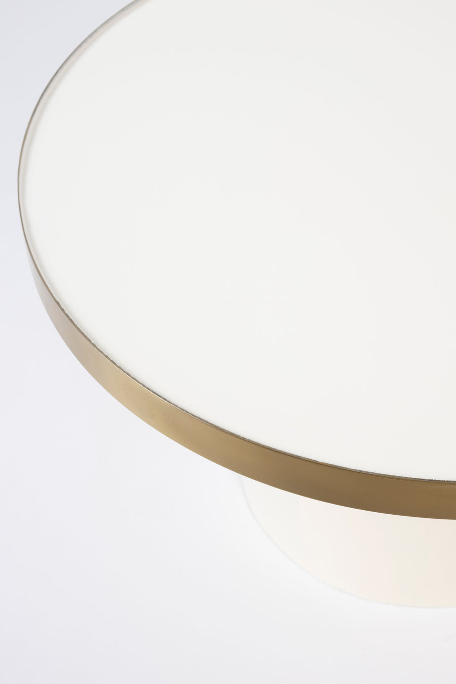 Glam salontafel rond 60 cm wit/ goud