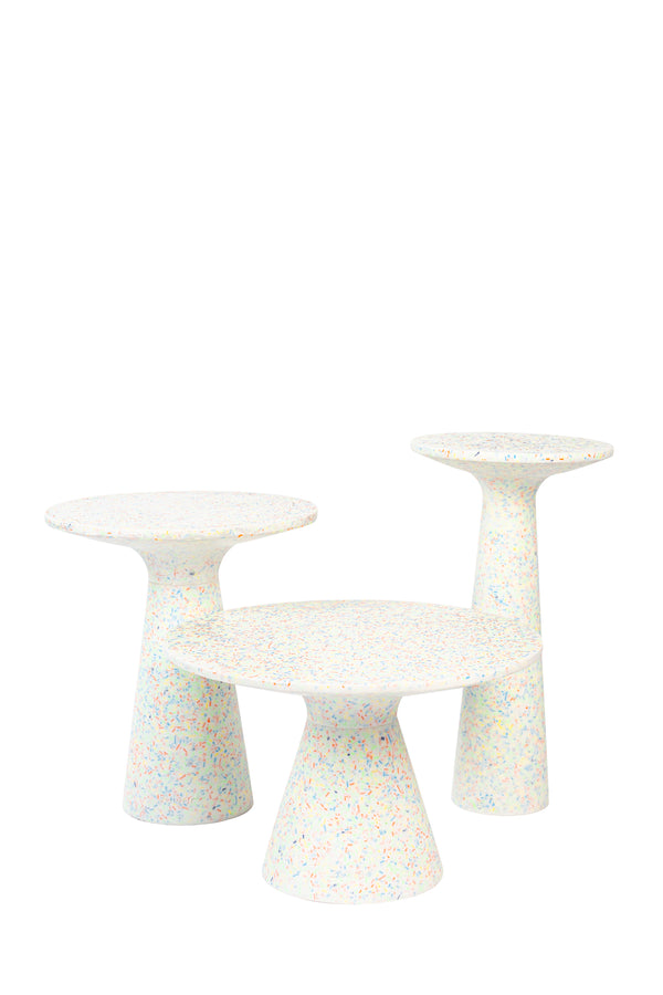 Victoria bijzettafel rond 40 cm gerecycled plastic