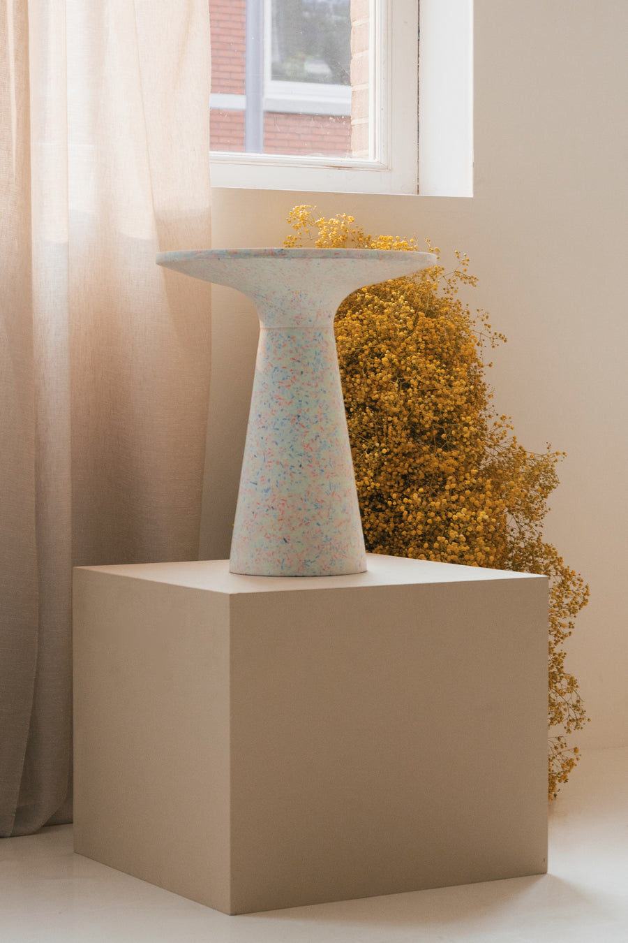 Victoria bijzettafel rond 40 cm gerecycled plastic