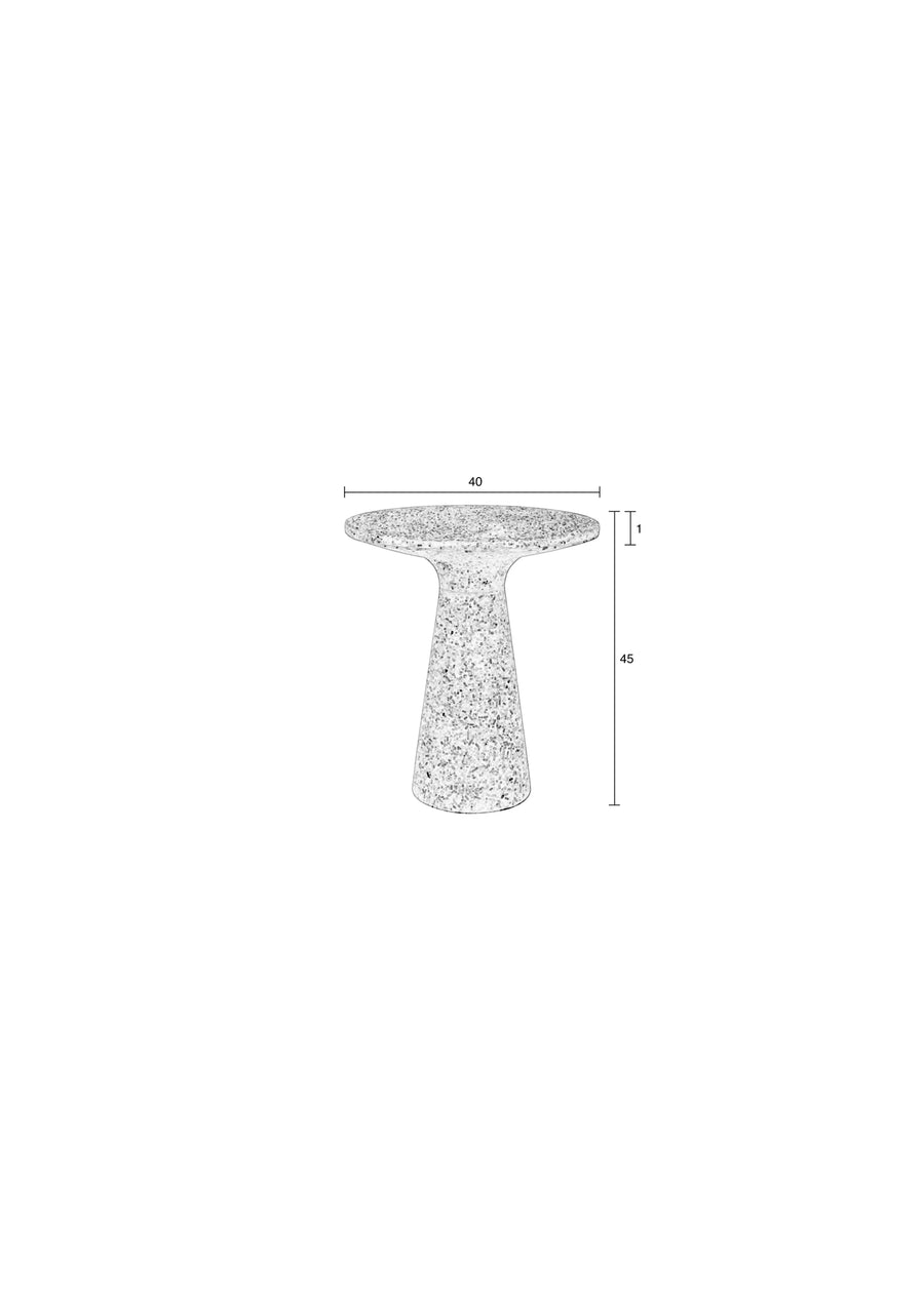 Victoria bijzettafel rond 40 cm gerecycled plastic