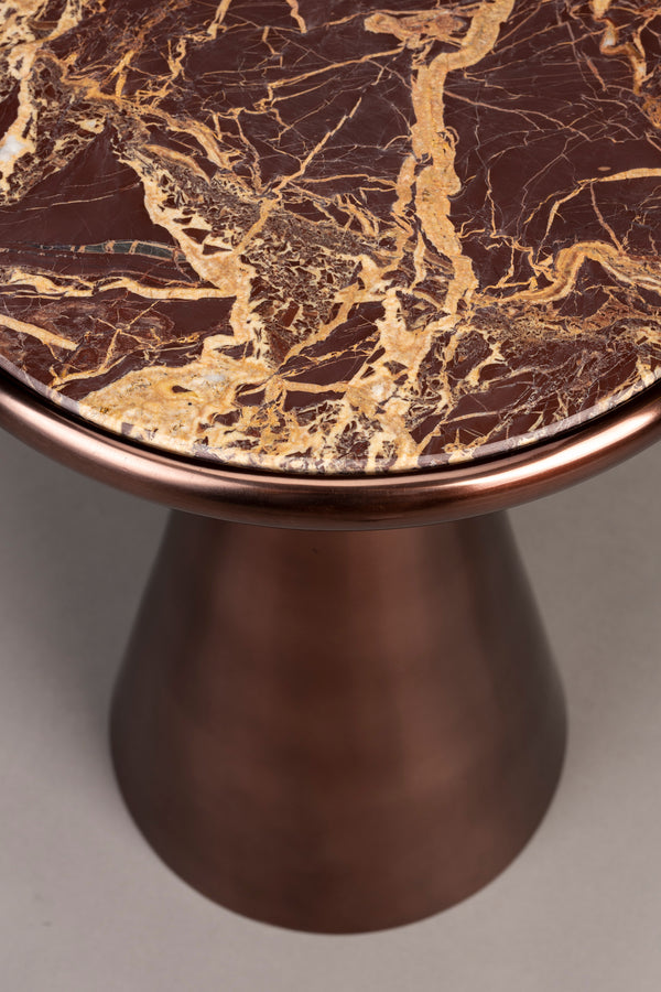 Mount bijzettafel rond 32,5x32,5 cm marmer bruin