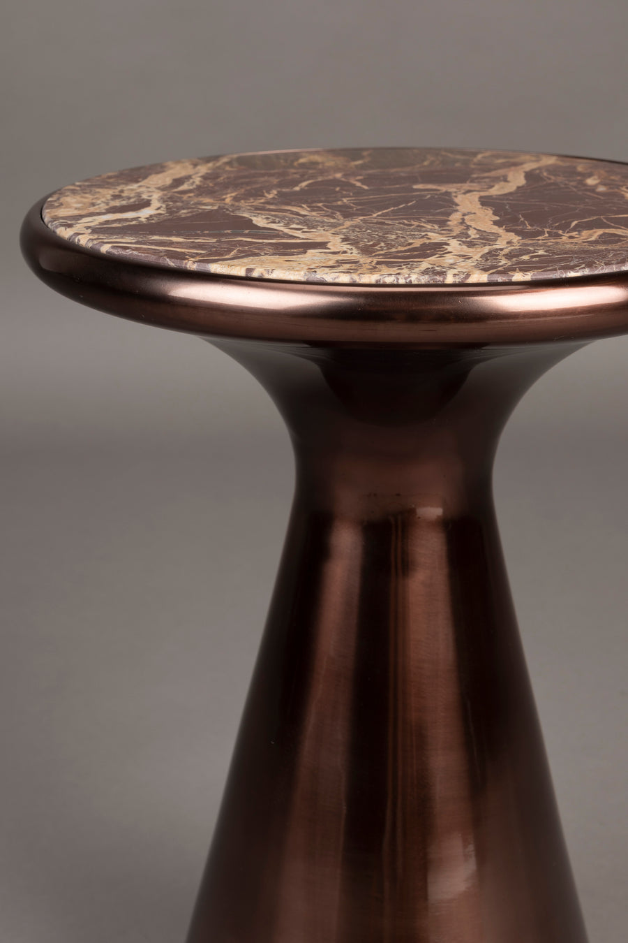 Mount bijzettafel rond 32,5x32,5 cm marmer bruin