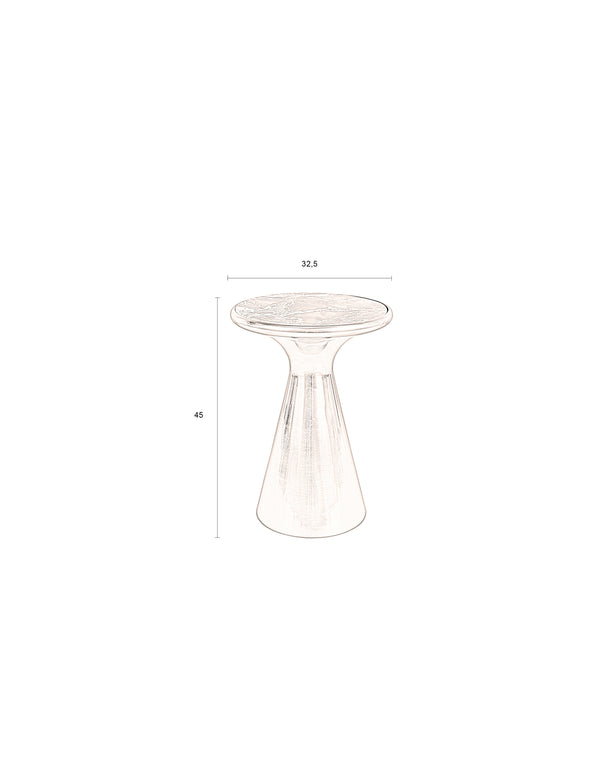 Mount bijzettafel rond 32,5x32,5 cm marmer bruin