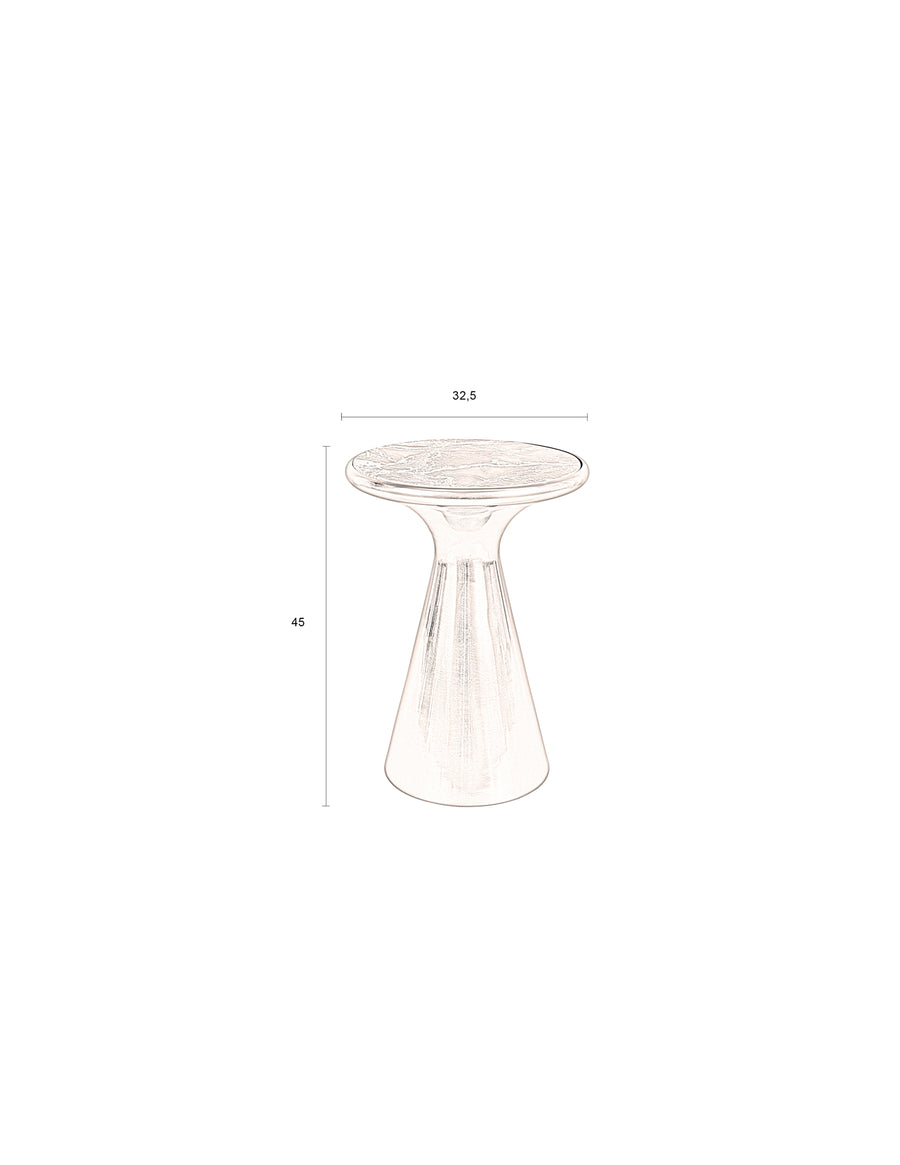 Mount bijzettafel rond 32,5x32,5 cm marmer bruin