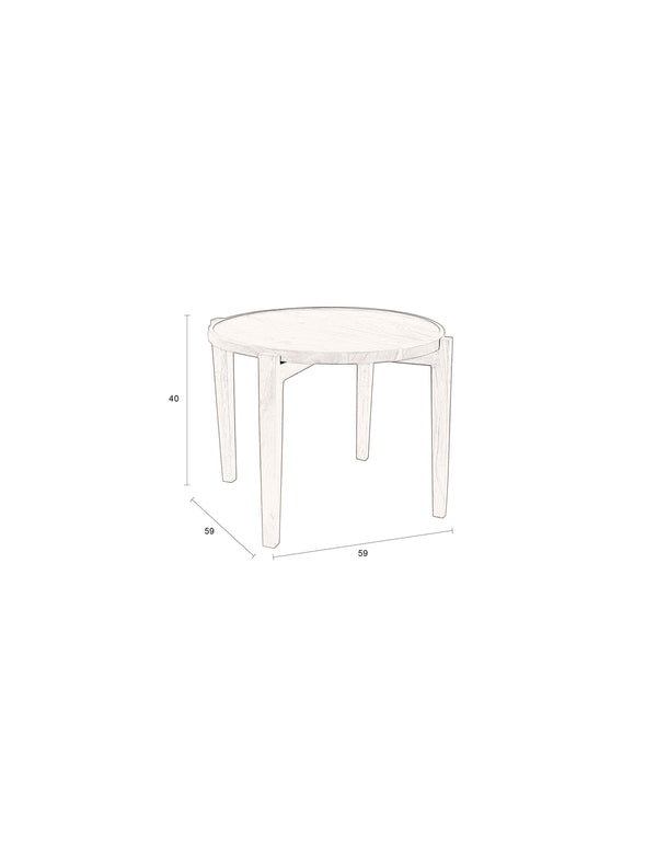 Shane salontafel rond 59 cm acaciahout