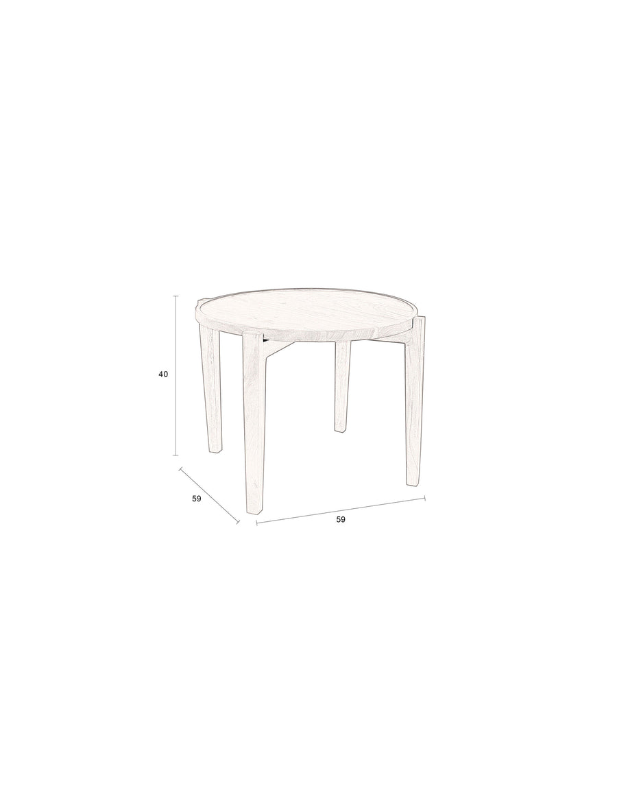 Shane salontafel rond 59 cm acaciahout