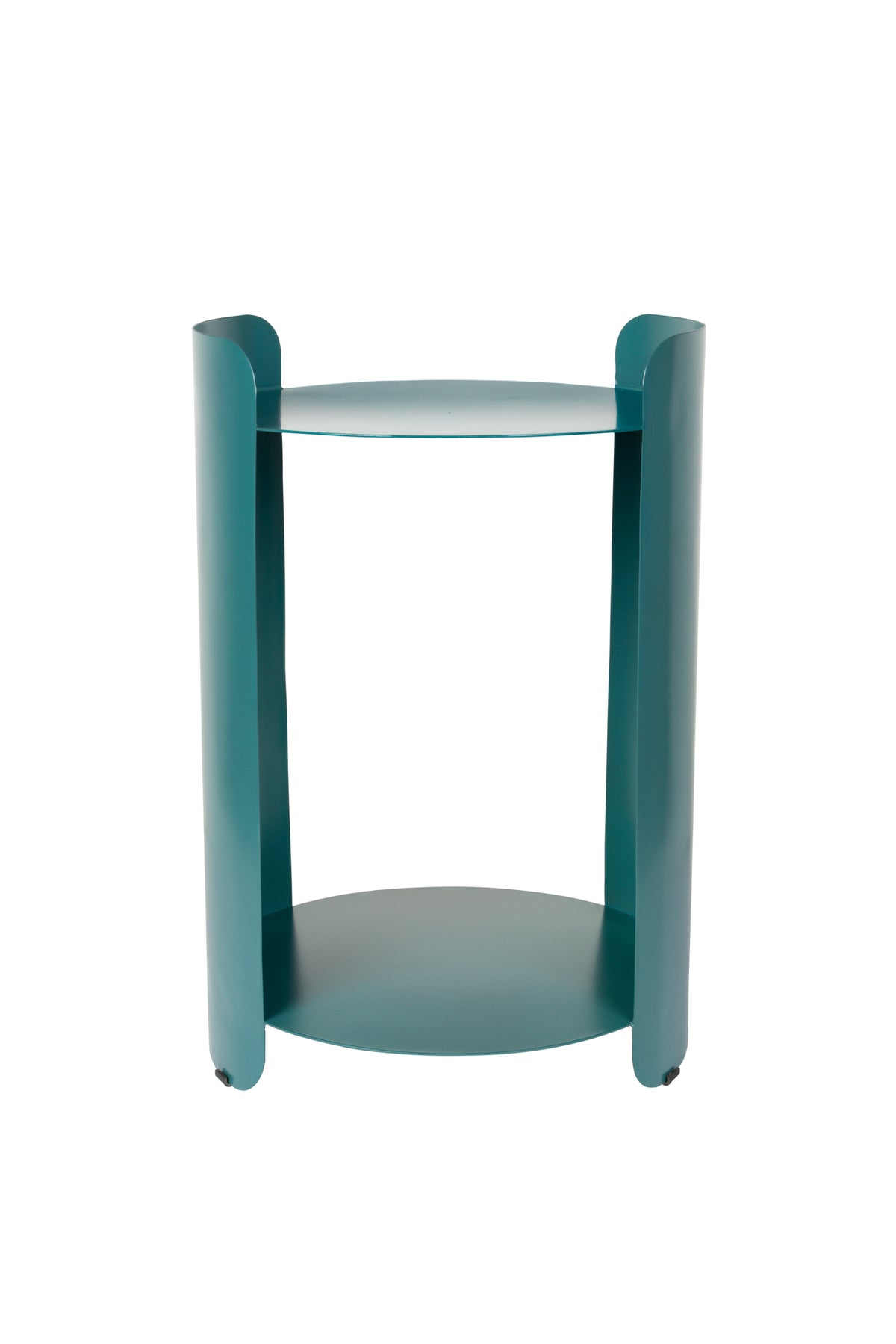 Navagio bijzettafel rond 31 cm metaal blauw