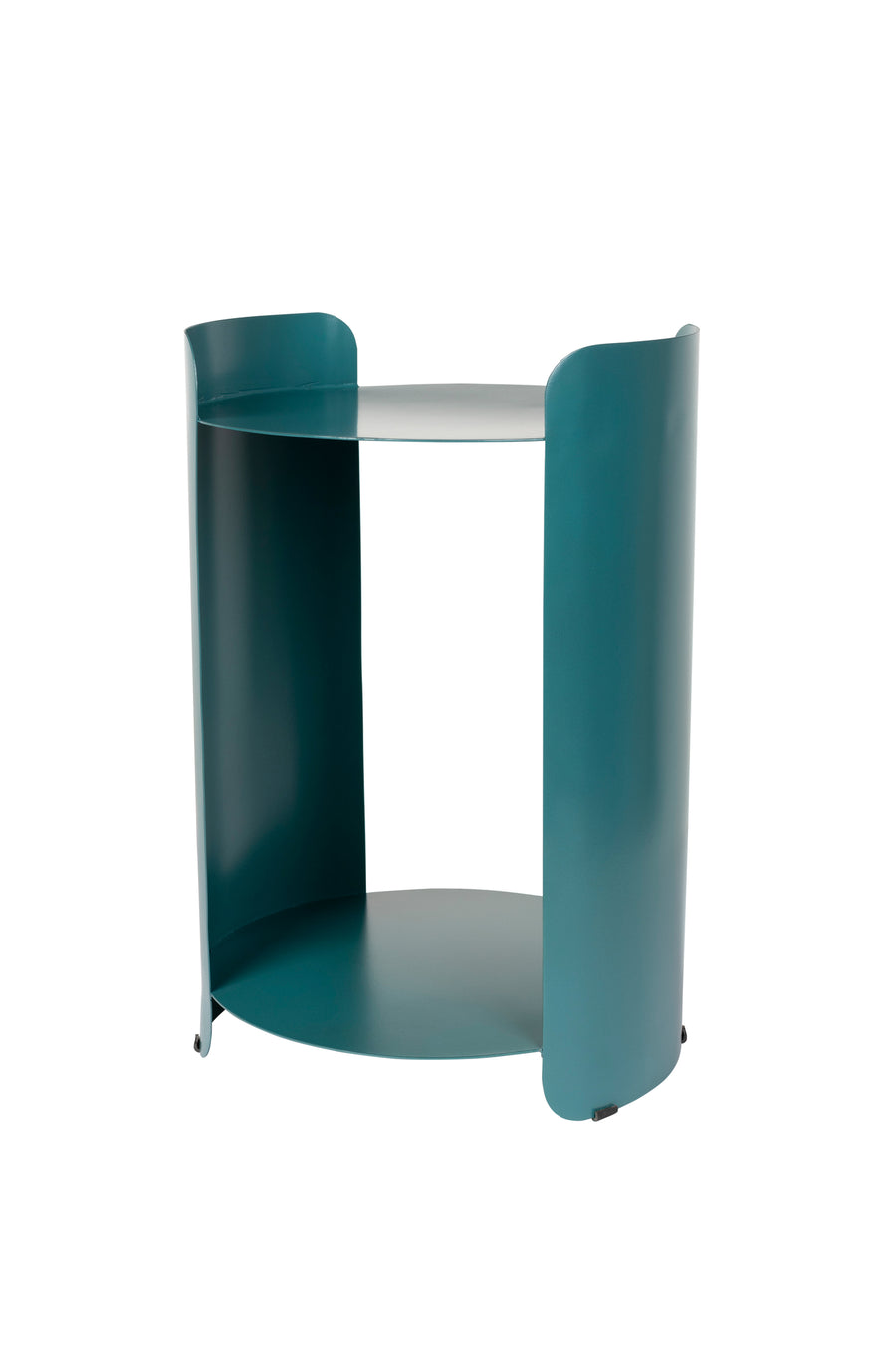 Navagio bijzettafel rond 31 cm metaal blauw