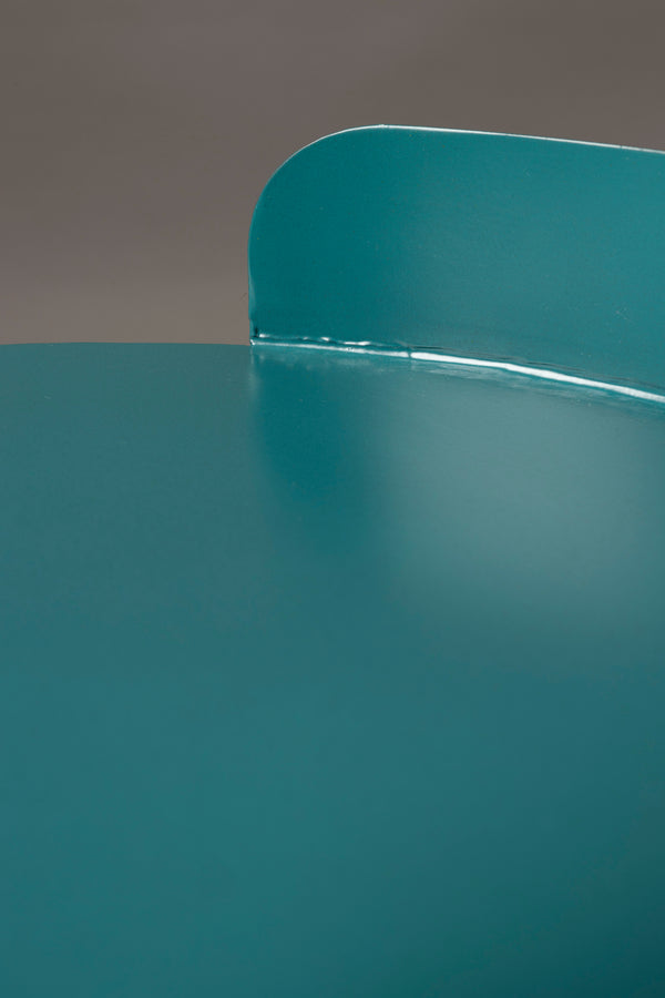 Navagio bijzettafel rond 31 cm metaal blauw