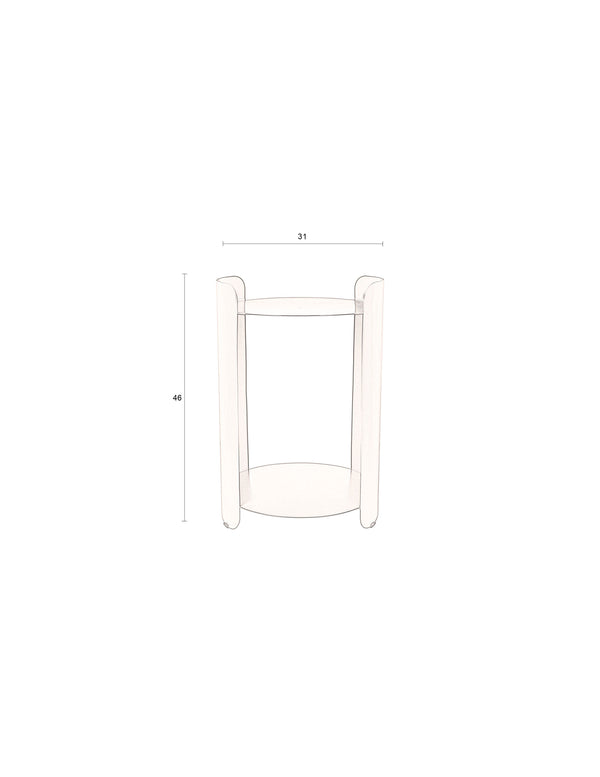 Navagio bijzettafel rond 31 cm metaal blauw