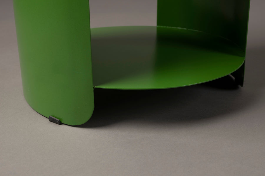 Navagio bijzettafel rond 31 cm metaal groen