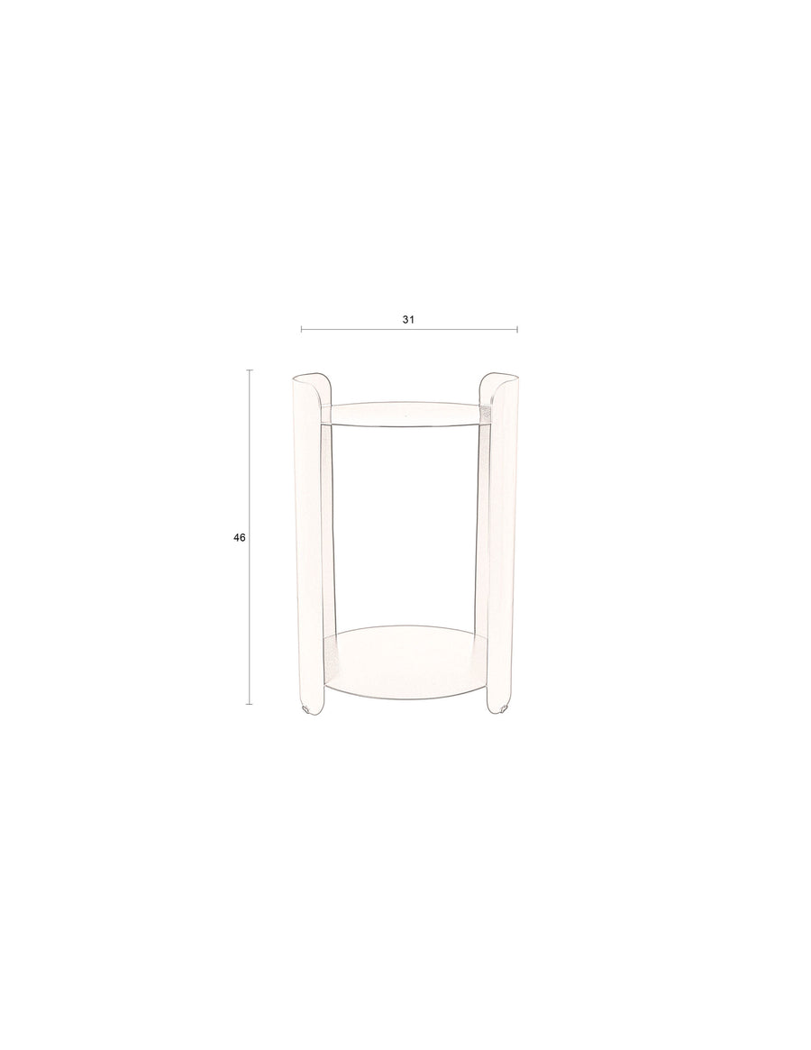 Navagio bijzettafel rond 31 cm metaal groen