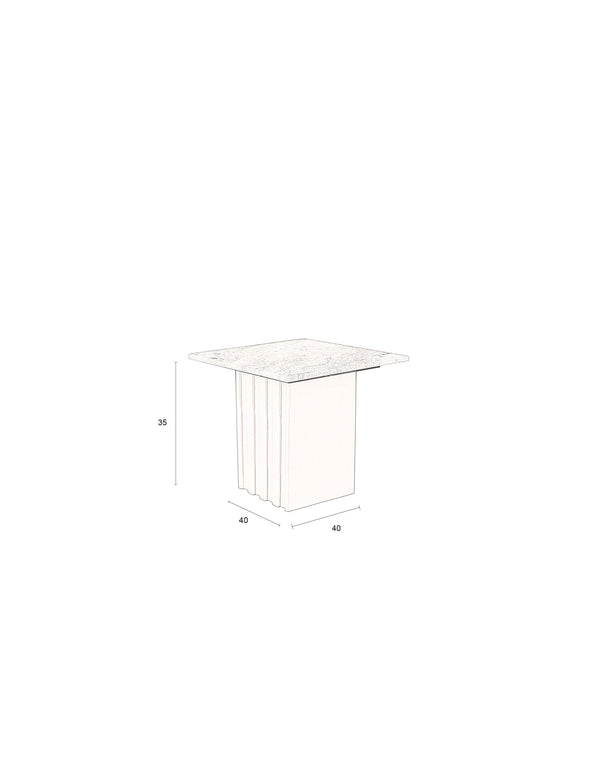 Clayton bijzettafel vierkant 40x40 cm marmer