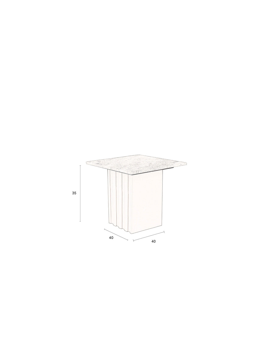 Clayton bijzettafel vierkant 40x40 cm marmer