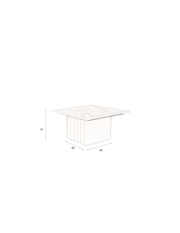 Clayton salontafel vierkant 60x60 cm marmer