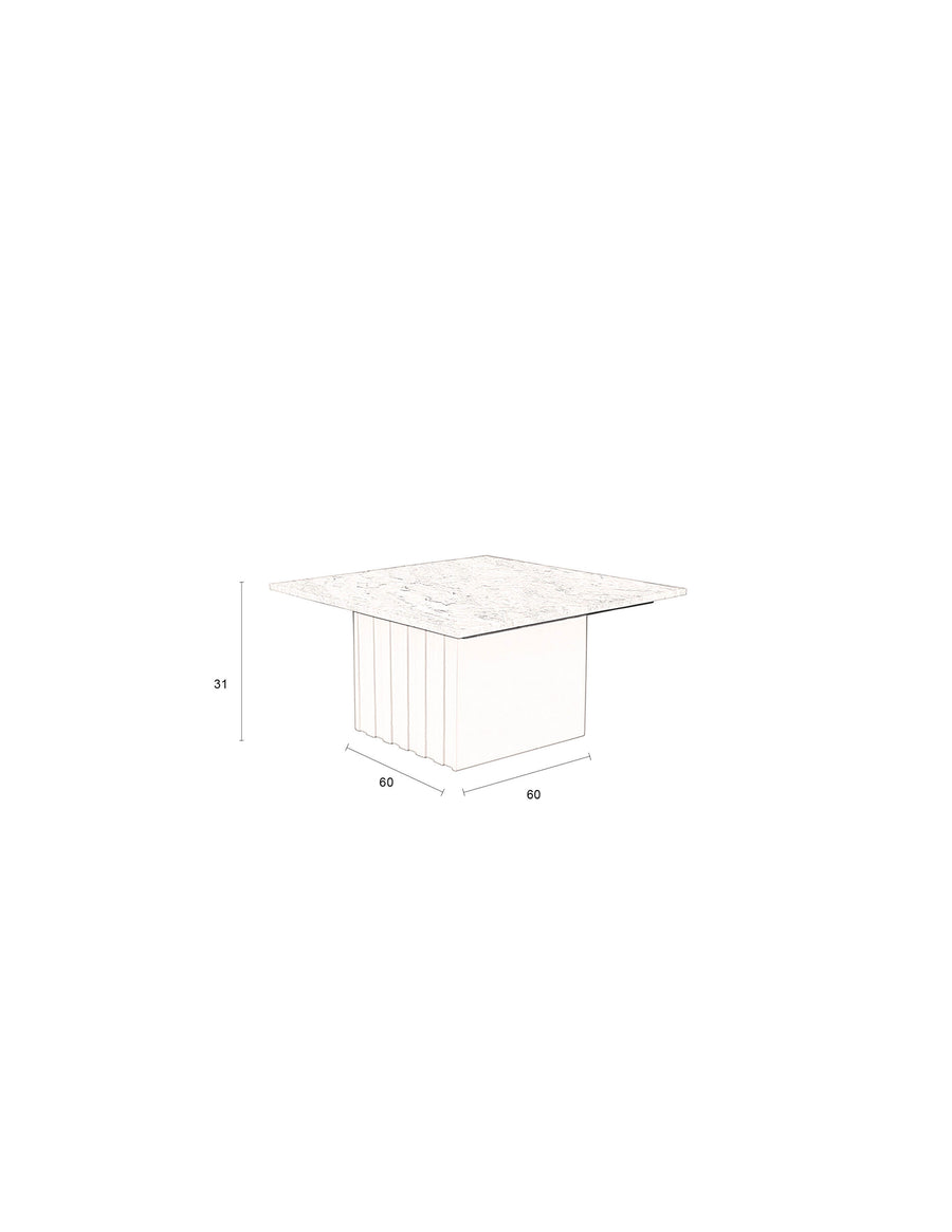 Clayton salontafel vierkant 60x60 cm marmer