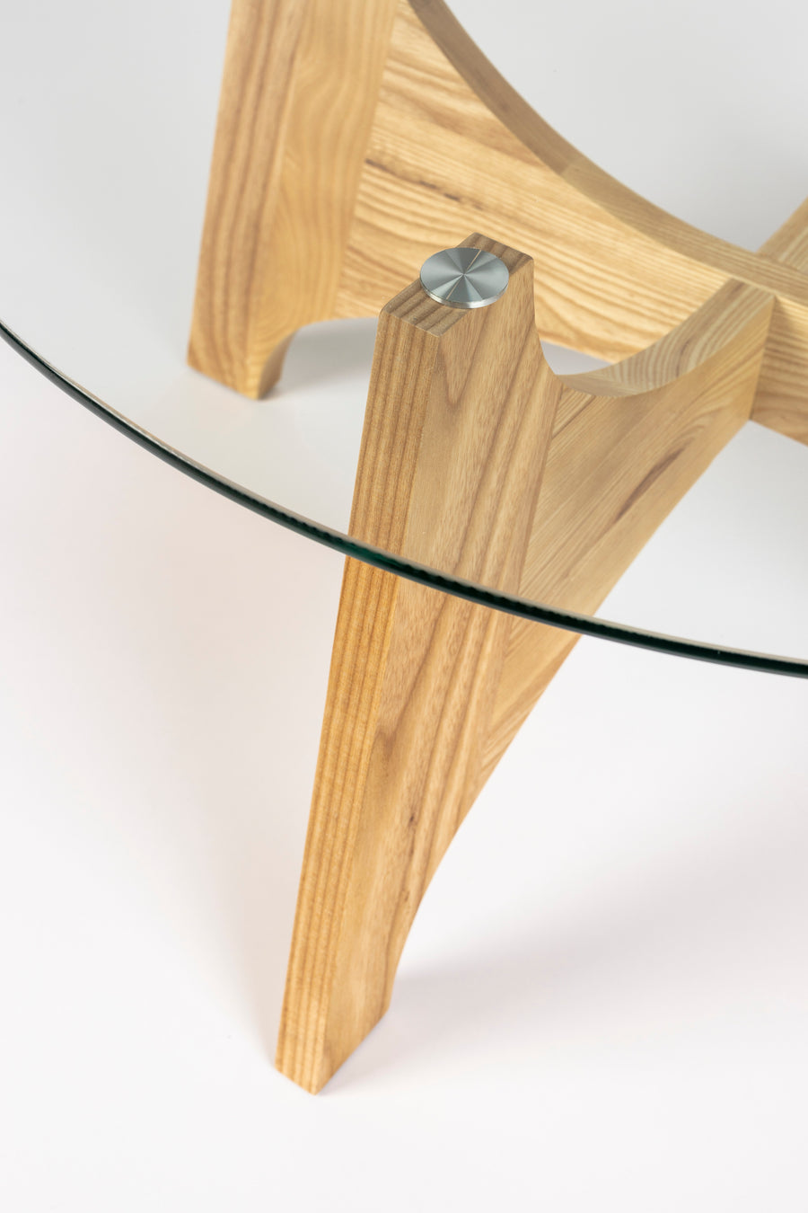 Kobe salontafel rond 80 cm glas/ hout
