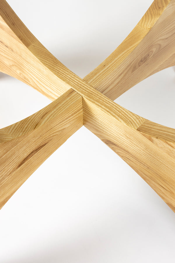 Kobe salontafel rond 80 cm glas/ hout